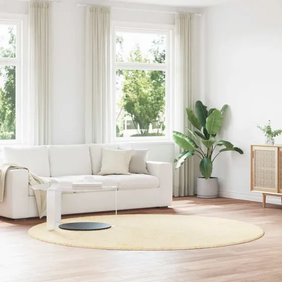 vidaXL NAVARRA shaggy gulvtæppe 240x240 cm cremefarvet