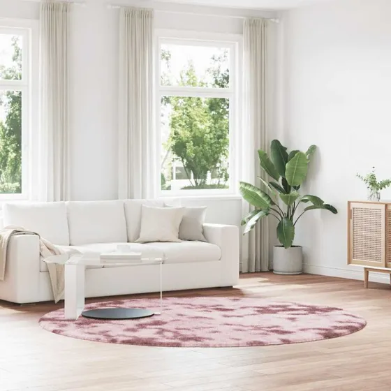 vidaXL Shaggy Gulvtæppe Navarra 240x240 cm Støvet Rosa