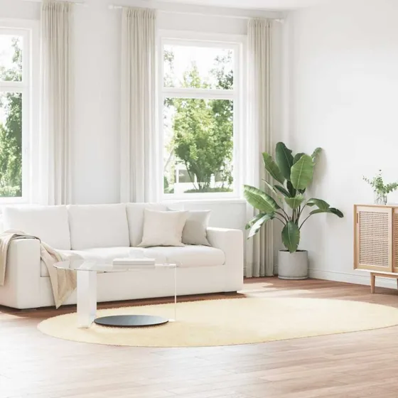 vidaXL Shaggy Gulvtæppe Navarra 300x200 cm Creme, Høje Luv