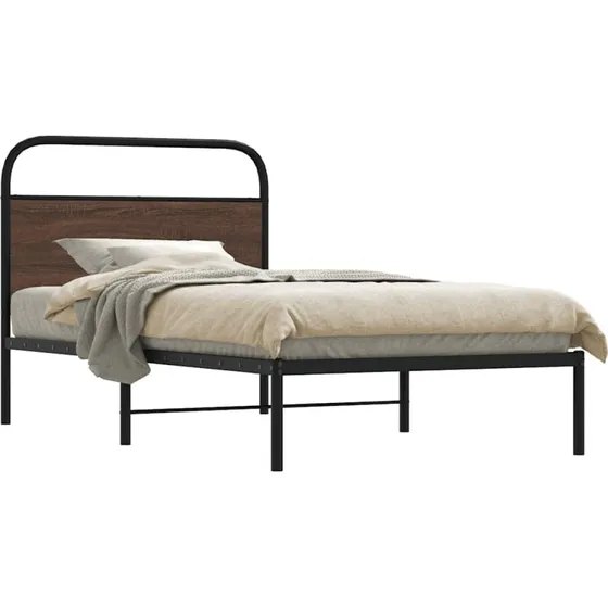 vidaXL Sengeramme 90x190 cm Metal Brun Eg