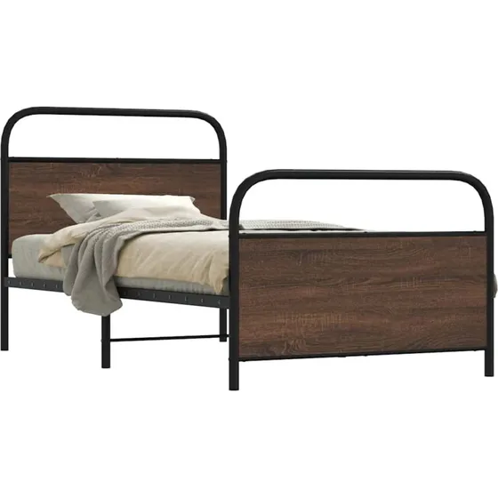 vidaXL Sengeramme 90x190 cm Metal Brun Eg