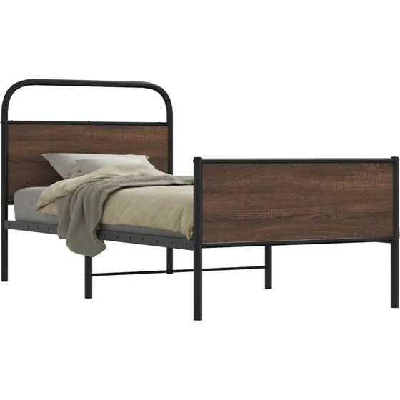 vidaXL Sengeramme 90x190 cm Metal Brun Eg