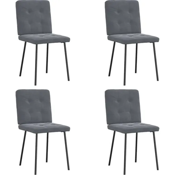 vidaXL 4 stk. spisebordsstole velour mørkegrå