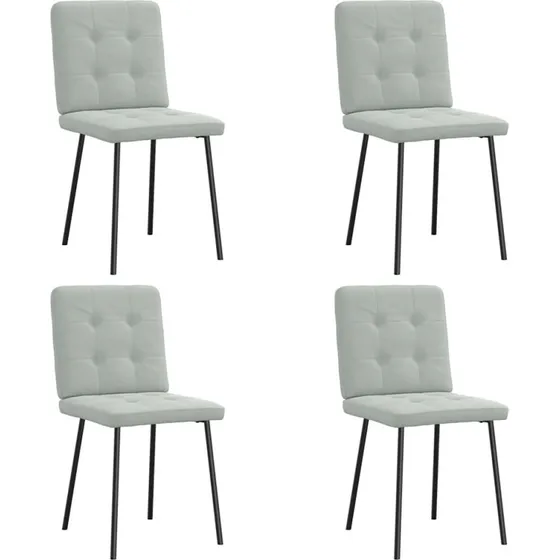 vidaXL 4 stk. spisebordsstole velour lysegrå