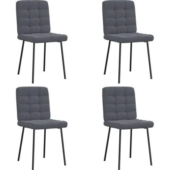 vidaXL Spisebordsstole 4 stk. Velour Mørkegrå