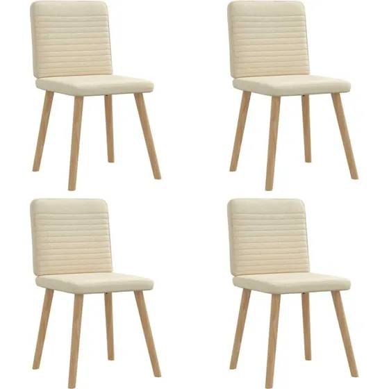 vidaXL 4 stk. spisebordsstole stof creme