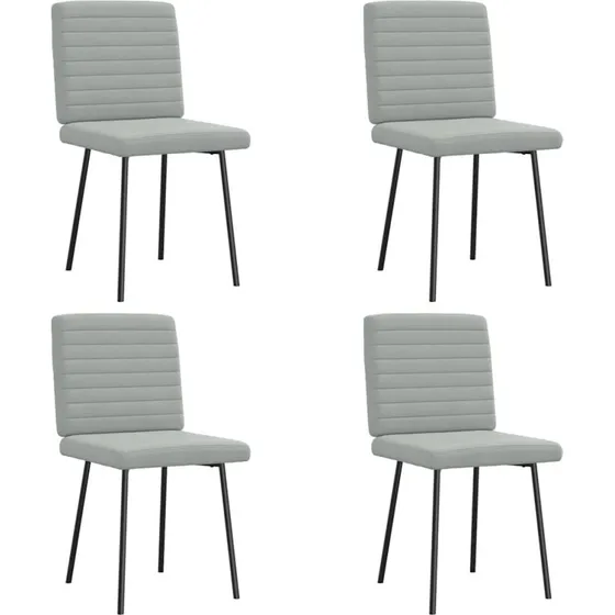 vidaXL 4 stk. spisebordsstole velour lysegrå