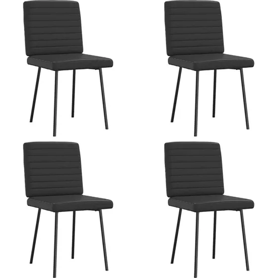 vidaXL Spisebordsstole 4 stk. Kunstlæder Sort