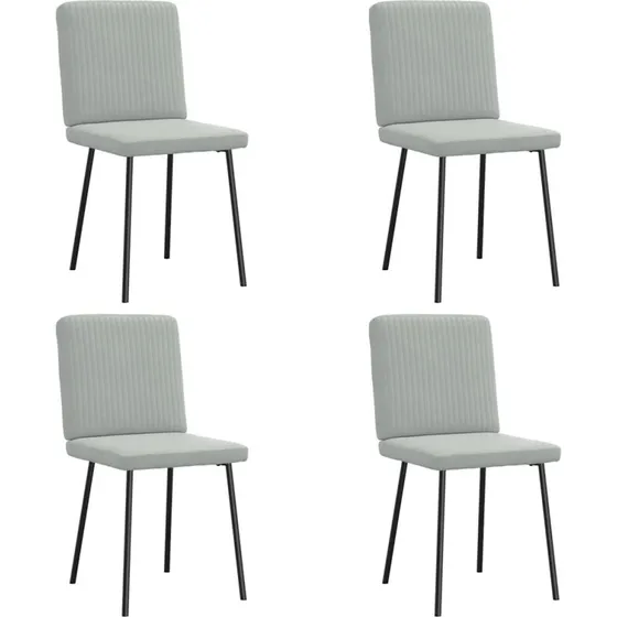 vidaXL Spisebordsstole 4 stk. lysegrå velour