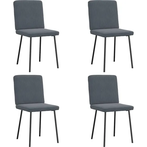 vidaXL 4 stk. spisebordsstole velour mørkegrå
