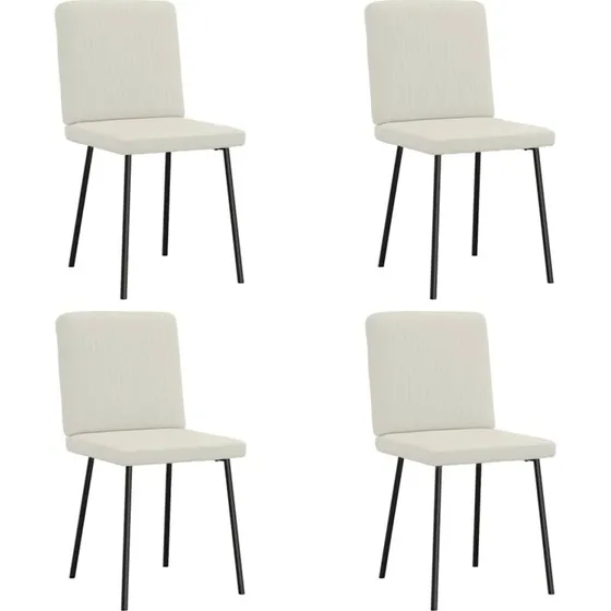 vidaXL 4 stk. spisebordsstole velour creme