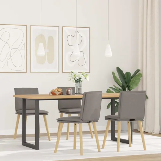 vidaXL Spisebordsstole 4 stk. gråbrun