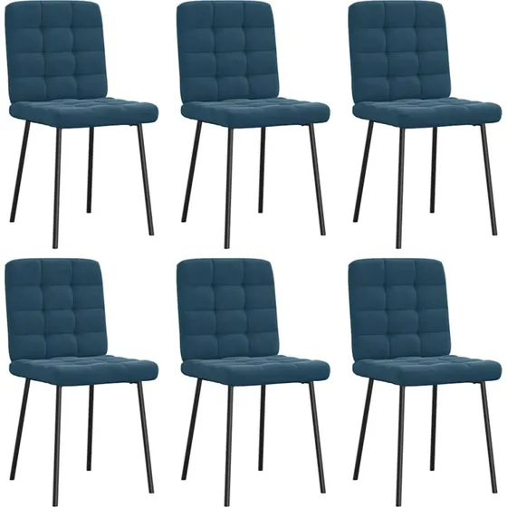 vidaXL 6 stk. spisebordsstole velour blå