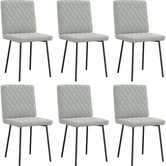vidaXL 6 stk. spisebordsstole velour lysegrå