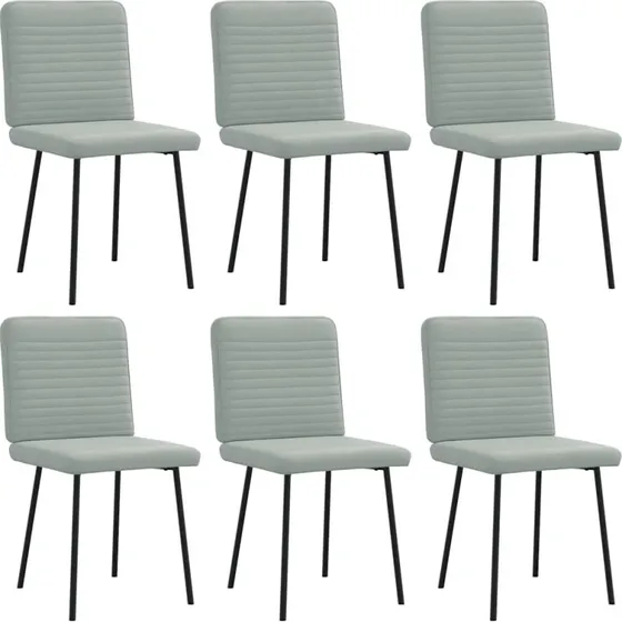 vidaXL 6 stk. spisebordsstole velour lysegrå
