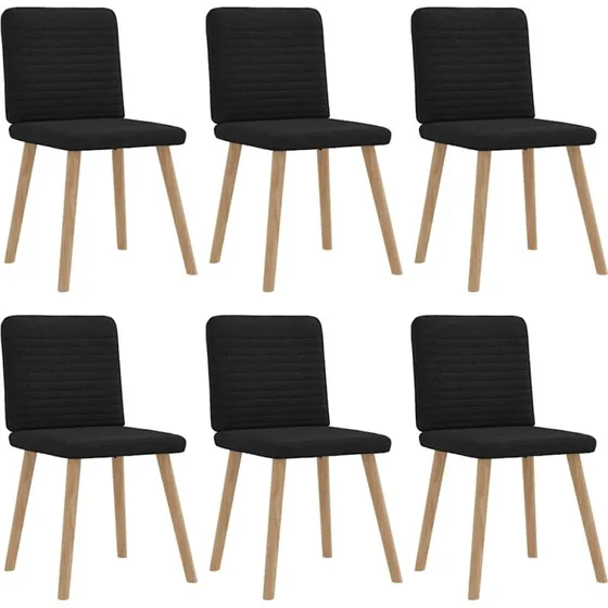 vidaXL Spisebordsstole 6 stk. sort stof
