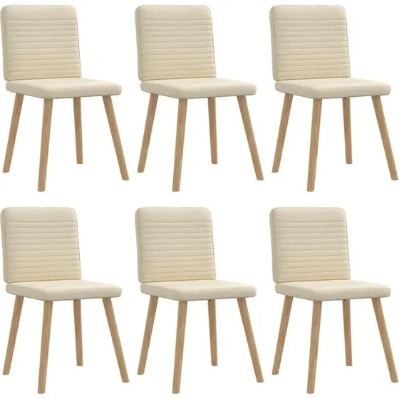 vidaXL 6 stk. spisebordsstole stof creme