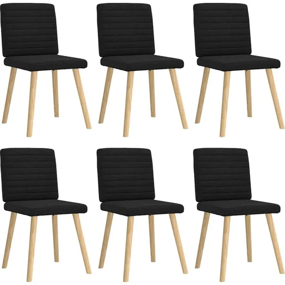 vidaXL Spisebordsstole 6 stk. Sort Stof