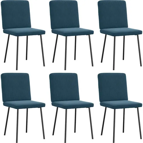 vidaXL 6 stk. spisebordsstole velour blå