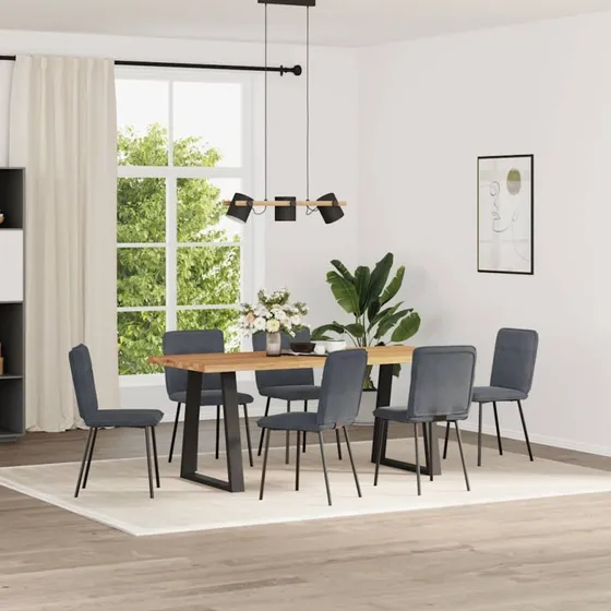 vidaXL 6 stk. spisebordsstole velour mørkegrå
