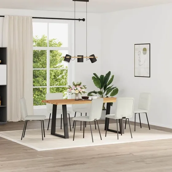 vidaXL 6 stk. spisebordsstole fløjl creme