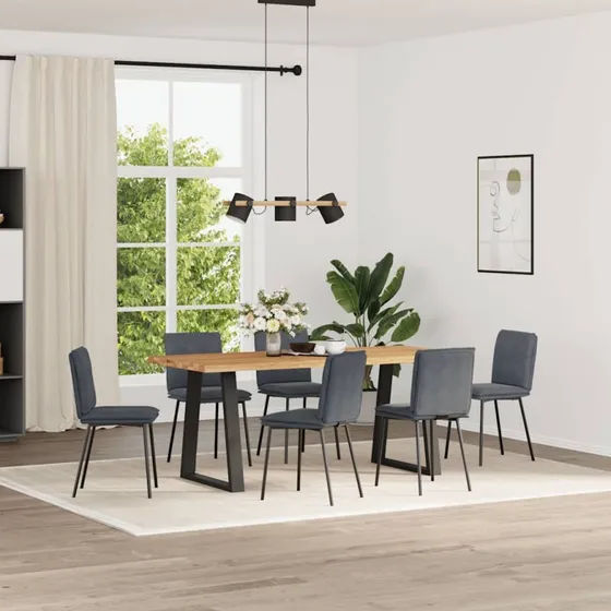 vidaXL 6 stk. spisebordsstole velour mørkegrå