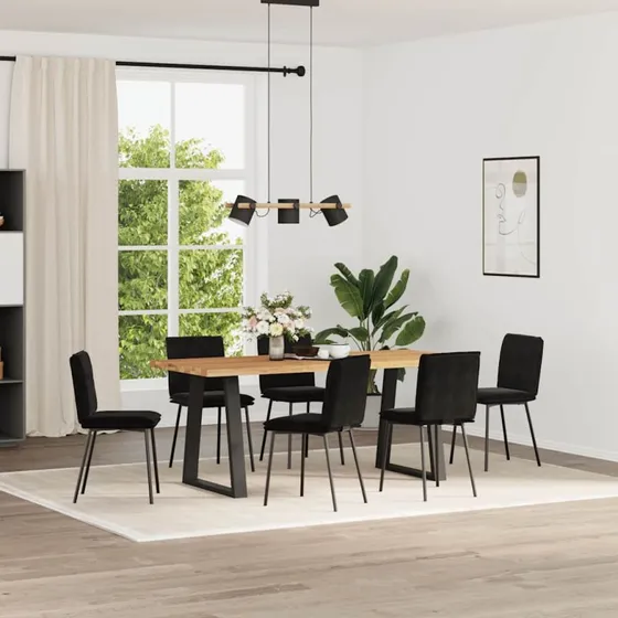 vidaXL 6 stk. spisebordsstole velour sort