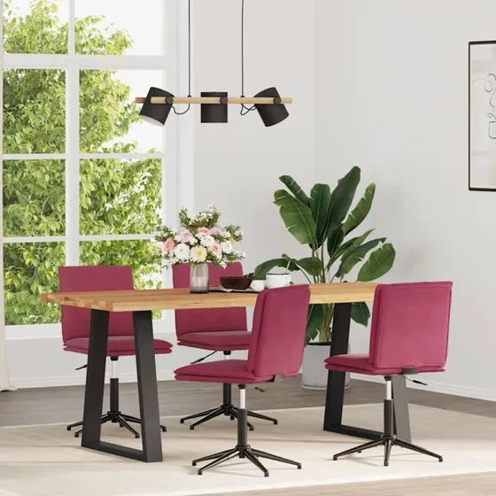 Velour Spisebordsstol 4 stk, Mørkegrå