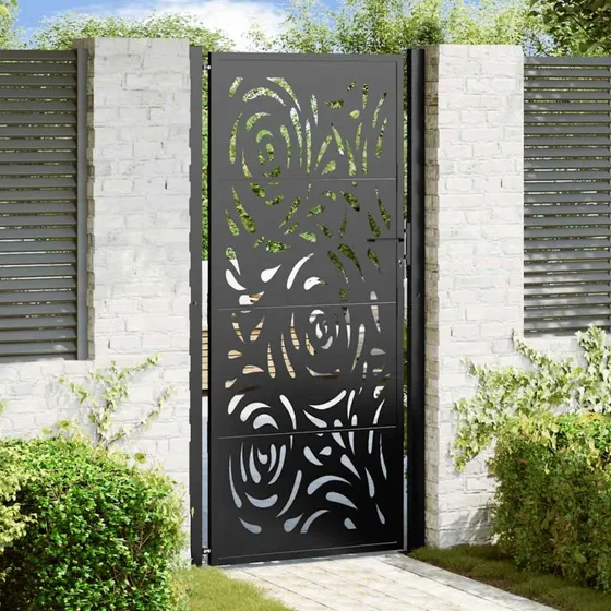 vidaXL Havelåge 100x200 cm sort stål flamme design