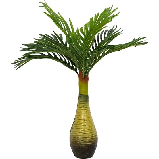 vidaXL Kunstig Palmeplante 9 Blade Grøn 70 cm