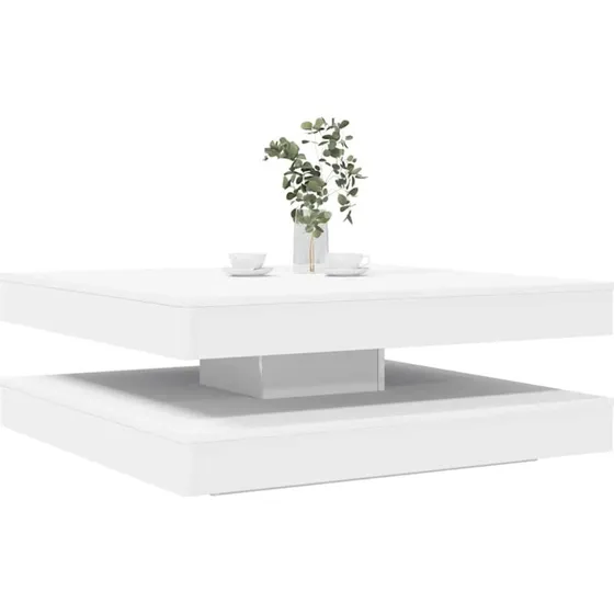 vidaXL sofabord 360° drejeligt 90x90x34,5 cm hvid