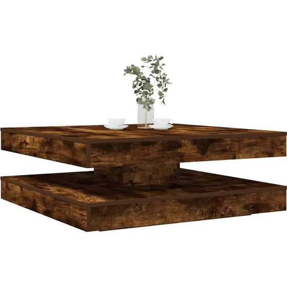 vidaXL 360° drejeligt sofabord 90x90 cm røget ege