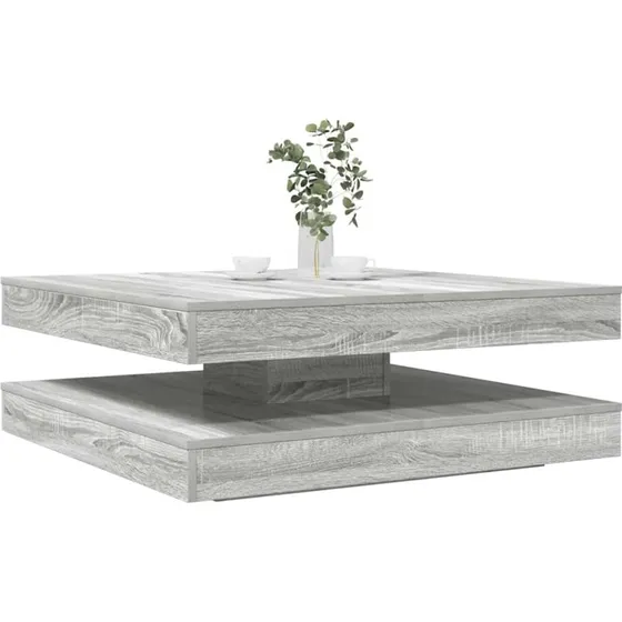 vidaXL Sofabord 360° Drejeligt 90x90x34,5 cm Grå Sonoma-Eg