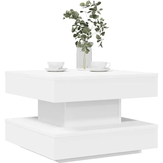 vidaXL 360° Drejeligt Sofabord 50x50x34,5 cm Hvid