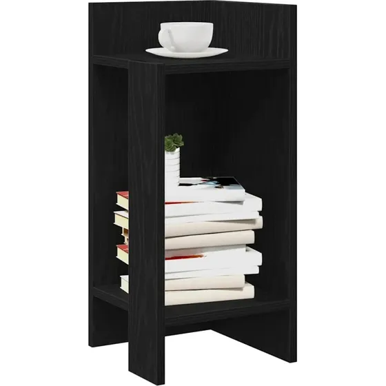 vidaXL Sidebord med Hylde, Sort, 25,5x27x60 cm