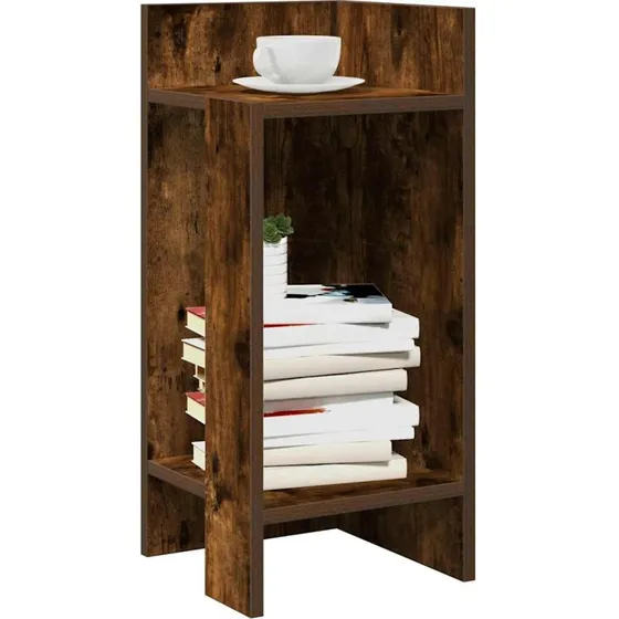 vidaXL Sidebord med hylde, røget eg, 25,5x27x60 cm