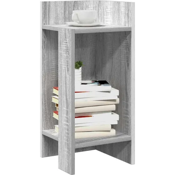 vidaXL Sidebord med hylde, Sonoma grå, 25,5x27x60 cm
