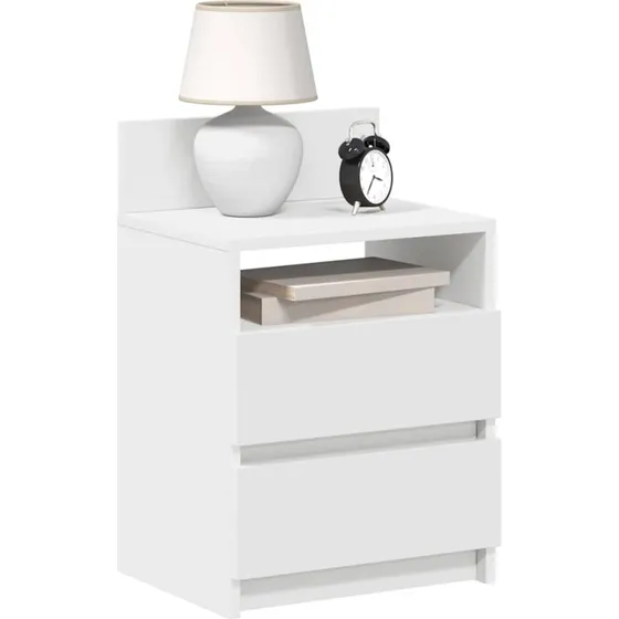 vidaXL Sengeborde 2 stk. med 2 skuffer 40x33x60 cm hvid