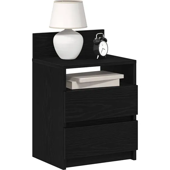 vidaXL Sengeborde 2 stk. med 2 skuffer 40x33x60 cm sort