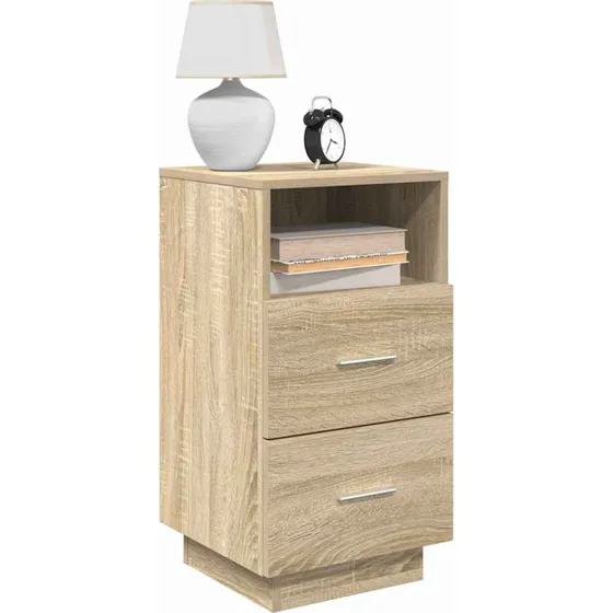 vidaXL Sengebord med 2 skuffer 36x36x68 cm Sonoma-eg