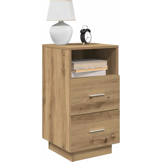 vidaXL Sengeborde 2 stk. med 2 skuffer 36x36x68 cm kunsteg