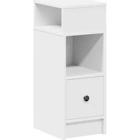 vidaXL sengebord med skuffe 25x31x66 cm hvid