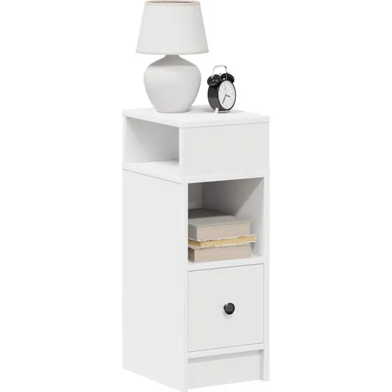 vidaXL Sengeborde 2 stk. med skuffe 25x31x66 cm hvid