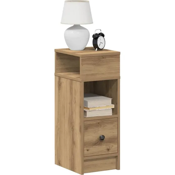 vidaXL Sengebord med skuffe 25x31x66 cm kunsteg