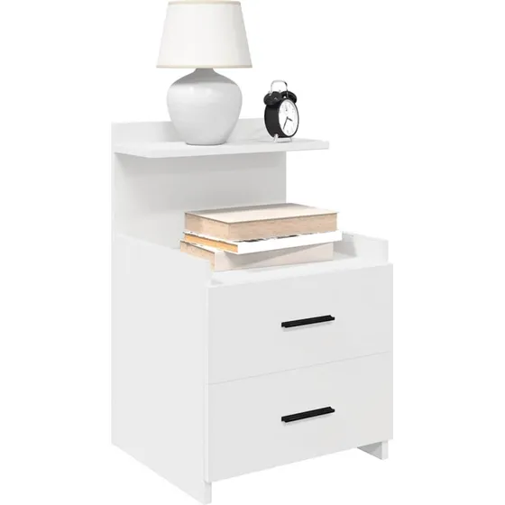 vidaXL Sengebord 2 stk. med 2 skuffer hvidt 40x36,5x62 cm