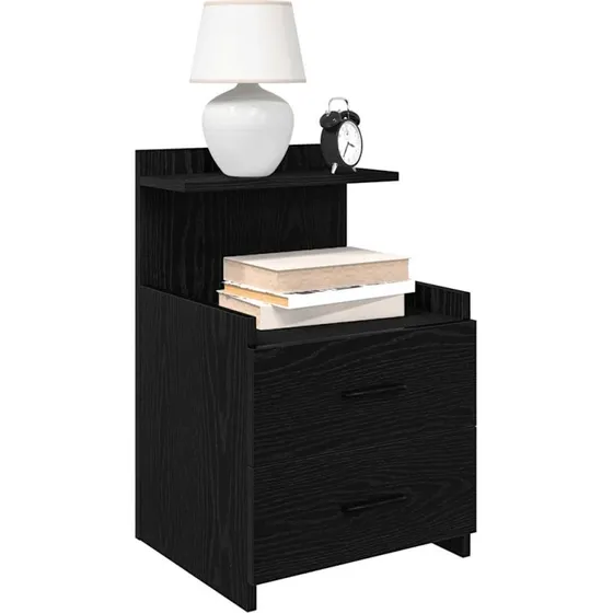 vidaXL Sengebord 2 stk. med 2 skuffer, sort, 40x36,5x62 cm