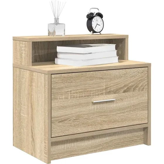 Sonoma-eg Sengebord med Skuffe 51x31x47 cm