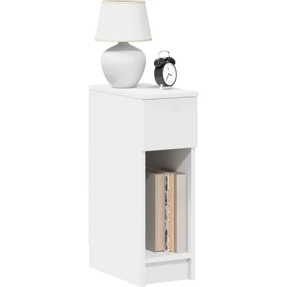 vidaXL Sengebord med skuffe 20x36x60 cm hvid