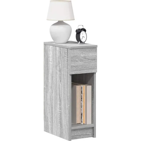 vidaXL Sengebord med skuffe 2 stk. 20x36x60 cm grå sonoma-eg