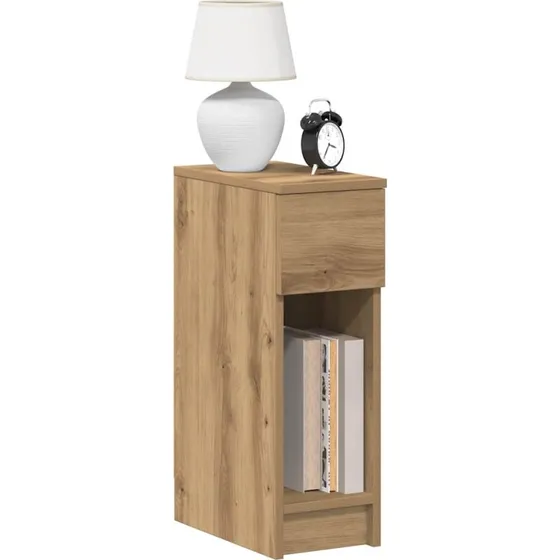 vidaXL Sengebord med skuffe 2 stk. 20x36x60 cm egetræsfarve